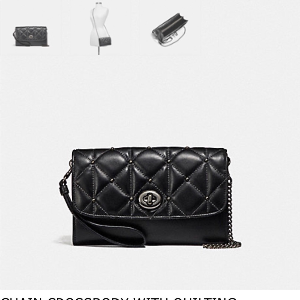 Coach black Chain Crossbody with Quilting
